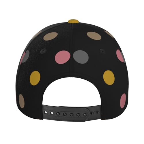 Gorra de béisbol con visera curva y puntos coloridos miniatura 3