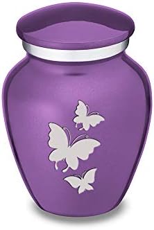 Geturns Embrace Keepsake Butterfly Cremation Urns for Human Ashes I Purple Funeral Urn for Men and Women I 3.5 lbs