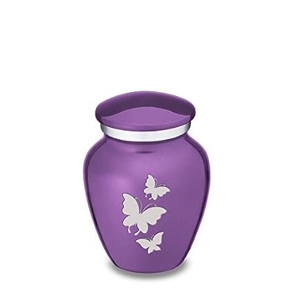 GetUrns Keepsake Mini Butterfly Cremation Urn for Ashes (Purple)