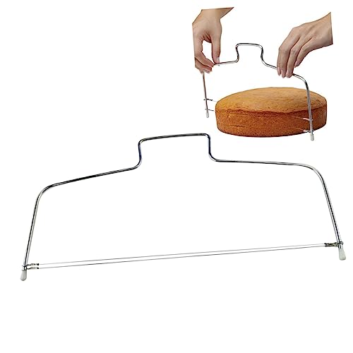 Cabilock 2pièces Slicer à Gâteau Acier Réglable Outil De Découpe Stratification Pour Gâteaux Et Pains Guide De Découpe Pour Portions