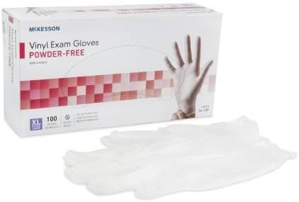 McKesson Vinyl Exam Glove, Extra Large, Clear