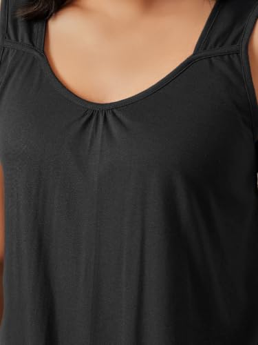 Image of Clovia Sleeveless Long Nighty for Women with Side Slits