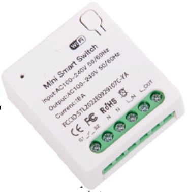 WiFi Smart Mini DIY Relay Module 3-Way Wall Switch Compatible with Alexa App and Voice Control,16A (4 Packs)