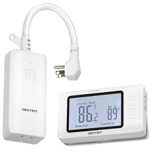 DIGITEN Wireless Thermostat Outlet Temperature Controlled Outlet with Power Cord for Heating and...