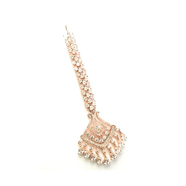 Sasitrends Beautiful AD/American Diamond Studded Rhodium Plated Maan Tikka for Women and Girls | Maang Teeka Maang Tika for Women and Girls Latest - Image 4