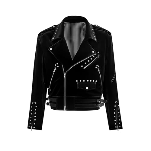 Veste motard velours homme blouson court zippé automne