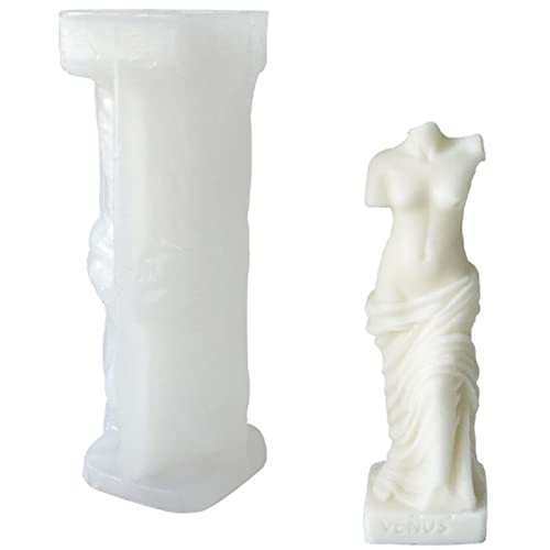 EXQULEG Molde de silicona para velas, columna romana, diosa griega antigua, molde de silicona 3D, molde de fundición de velas para fundición, para la fabricación de aromaterapia, velas, yeso (2#)