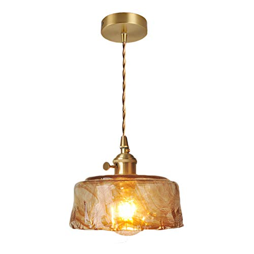 Lámpara Colgante Retro Creativa de Cristal Color Caramelo, Hecha a Mano, Moderna lámpara Colgante de Techo Retro con Casquillo E27 (C) (C)