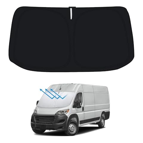BESTVIEW Front Windshield Sun Shade Compatible with Dodge Ram ProMaster 2014-2023 2024, Foldable Reflective Sunshade for Car Front Window, 3 Layers 210T Material Cover