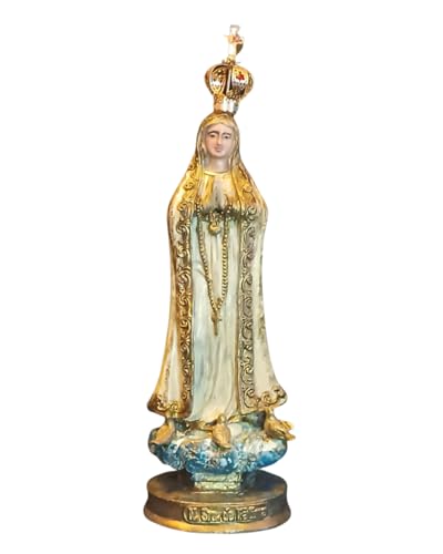Nossa Senhora de Fátima | Estatueta em Resina | 25x10cm | Dourada
