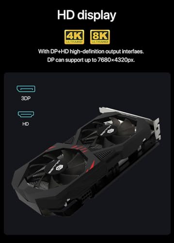 Mllse Placa de vídeo Radeon RX 6600M, 8GB GDDR6 128-bit GPU para jogos, interface HDMI, DisplayPort, placa de vídeo 2K 4K para PCs desktop (Radeon RX 6600M) - Imagem 6
