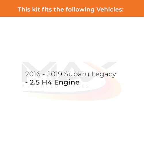 Image of Max Advanced Brakes Front & Rear Brake Kit Compatible With 2016 2017 2018 2019 Subaru Legacy w /2.5 H4 Engine Replacement Geomet Coated OE Disc Brake Rotors and Ceramic Brake Pads