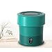 PanHuiWen Plegable Lavadora Manual Sin Electricidad a Pedal Ultrasonido Turbo Lavadora Portatil con Centrifugado Camping para Calcetines,Ropa Interior,Green-Ozone