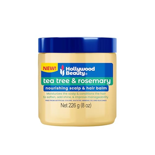 Hollywood Beauty Tea Tree & Rosemary Nourishing Scalp & Hair Balm 8 oz - Conditions and Softens Hair