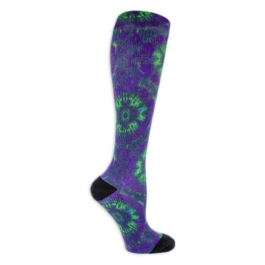 Dr. Scholl's Women's Graduated Compression Tie Dye Print Knee High Socks 1 Pair Pack, Blue, Women's Shoe Size: 4-10