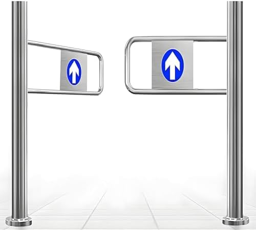 Automatic Swing Gate for Supermarkets, Self-Closing One-Way Manual Pedestrian Door, 90° Opening Entrance, Heavy-Duty Industrial Fence Gate with Post Mount (200cm/78.7in)