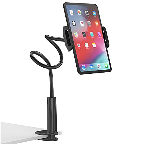 Giftorld Support de tablette flexible à 360 degrés réglable avec long bras de serrage pour téléphone/tablette, support mobile pour chambre, bureau, salle de bain - Noir Cover