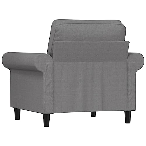 Sillón gris claro de diseño moderno, sofá individual de tela 60 cm 7