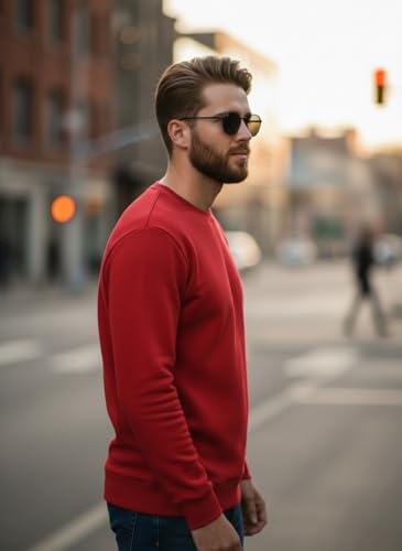 Image of Mack Jonney Men Regular Fit Fleece ||Black||Round Neck Solid||Sweatshirt-JM3911