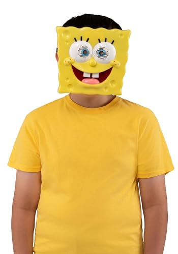 Spongebob Squarepants Kids Costume Mask with Elastic Strap and Foam Padding for Halloween and Dress Up Standard Multicolor