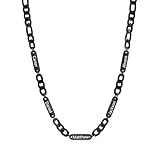 kaululu Collar Personalizado para Hombre de Acero Inoxidable con Nombre Collar Cubano Plata Oro Negro Regalos Personalizados para Hombre Día del Padre (Negro-5)