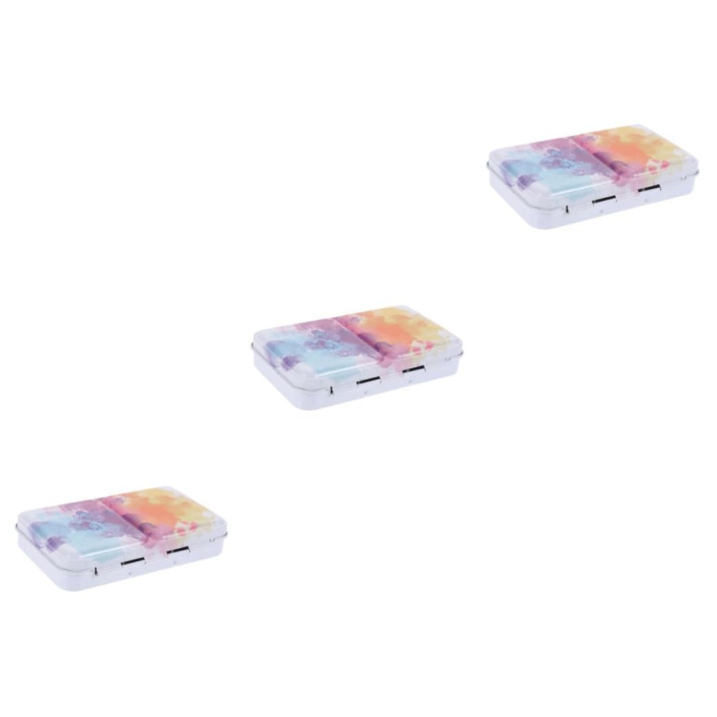 Operitacx 3sätze Farbmischpalette Aus Aquarell Pigment Box Mit Fächern Für Künstler Tragbare Malpalette Für Wasserfarben Und Kreative Projekte