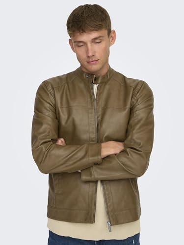 Only & Sons Herren Onsmike Pu Racer Jacket OTW Noos, Monks Robe, x_s – Ansicht 6