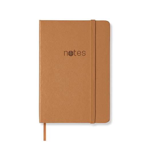 Creavvee® A5 Soft Touch Notebook 160 pages hardcover Lined paper, Elastic Closure & Ribbon Page Marker Beige