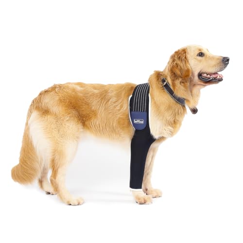Image of Dog Leg Sleeve, Medical Dog Cone Alternative, Shoulder Protect Sleeve for Dogs with Strechy Adjustable Elastic Band, for Hot Spots, Wounds, Bandages, Prevent Licking Elbow Brace Protector | Prevent Licking Ensure Faster Recovery, Cone Alternative, Breathable Material, Stretchy Elastic Band, For Hot Spots, Wounds