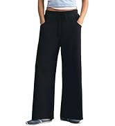 Yeokou Women's Wide Leg Sweatpants Drawstring Elastic High Waisted Baggy Casual Lounge Pants with...