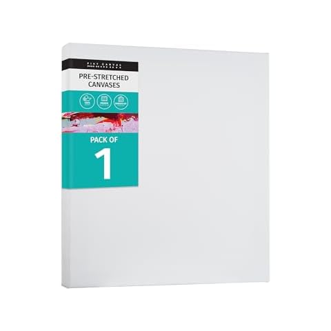 PIXY CANVAS Value Pack of 1 Stretched Canvas 32x32 inch, 1-1/2 (1.5) inch deep for Your Paintings/Artwork/Wall Art/Wall Decor (Pack of 1 Canvas, 32 x 32 inch, Square) Cover