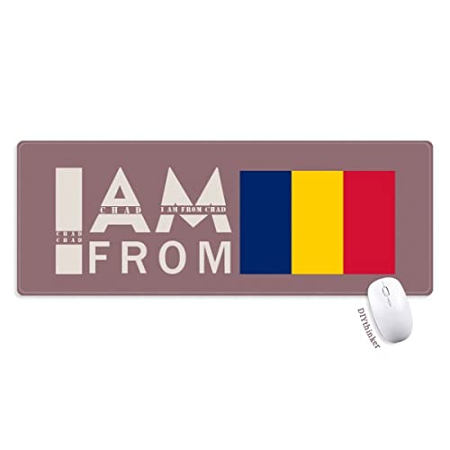 je suis du tchad tapis de souris large cousues bords mat étendu game bureau