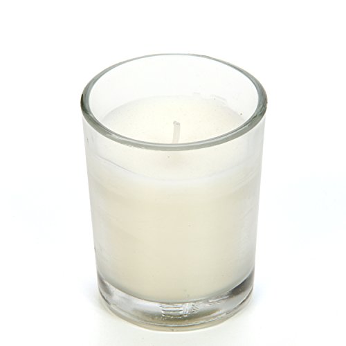 Image of Hosley's Set of 24 Ivory Unscented Glass Filled Votive Candles, Hand Poured Wax Candle Ideal Gifts for Aromatherapy Spa Weddings Birthdays Holidays Party