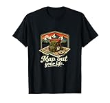 Gráfico de Insignia de montaña de Camping Map out Your Life Camiseta