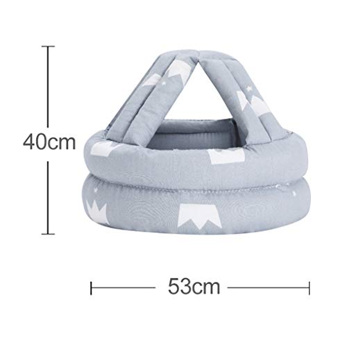 IPENNY Casque de Sécurité pour Bébé en Bas Age Casque de Sécurité pour Bébé Tête de Protection pour Chapeau de Bébé Casque de Sécurité Réglable pour Chapeau en Coton pour Enfants ,Gris,53