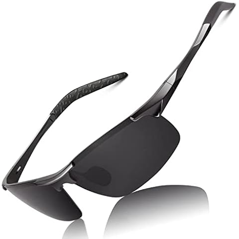 LINVO Mens Sports Polarised Sunglasses UV Protection Shades Ultralight Al-Mg Frame Driving Cycling Fishing Sun Glasses Cover
