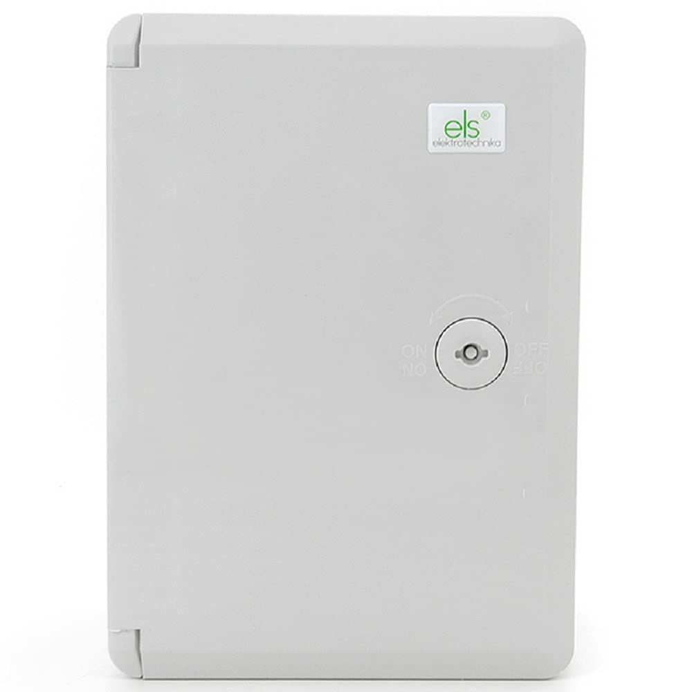 ELS Elektrotechnika Armario de distribución industrial IP65, placa de montaje galvanizada, con junta perimetral, carcasa de pared, carcasa vacía, plástico ABS, armario vacío, 220 x 310 x 140