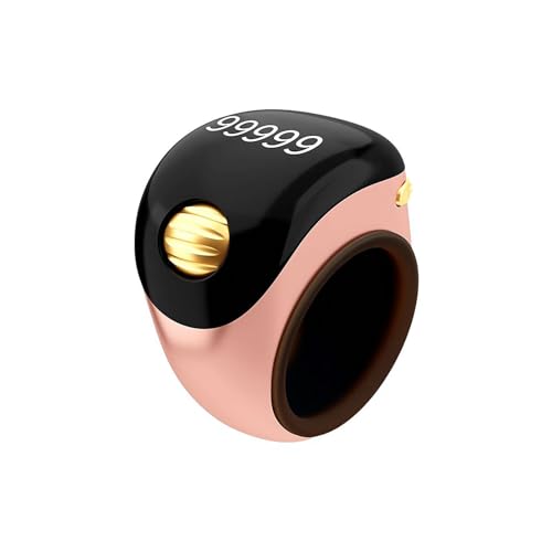 Smart Tasbih Zikr Rings, Interchangeable Tasbih Counter Rings, Adjustable Ring Finger Counter, APP Support Digital Counter Prayer Reminder Rings (Pink)