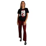 Bioworld Harley Quinn Adult Juniors Sleepwear Set with Short Sleeve Tee and Sleep Pants- Large Multicolored