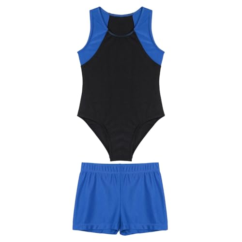 Yruioon Kinder Jungen Turnanzug Gymnastikanzug Ärmellos Ballettanzug Ballett Trikot Leotard Sport Body mit Shorts Gym Turnen Sportwear Blau 134-140 Yruioon Kinder Jungen Turnanzug Gymnastikanzug Ärmellos Ballettanzug Ballett Trikot Leotard Sport Body mit Shorts Gym Turnen Sportwear Blau 134-140