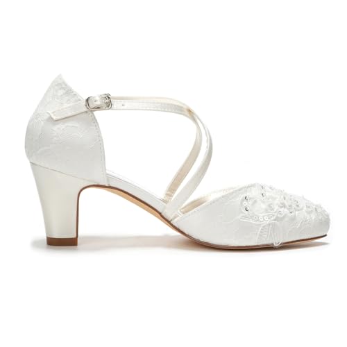 Emily Bridal Wedding Shoes Round Criss Cross Party Shoes4