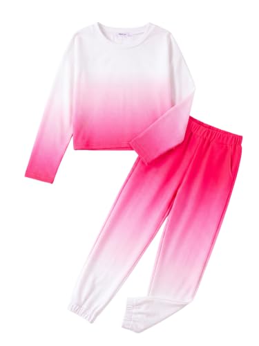 Image of Arshiner Girls 2 Piece Outfits Kids Trendy Tie Dye Sweatsuits Sets
