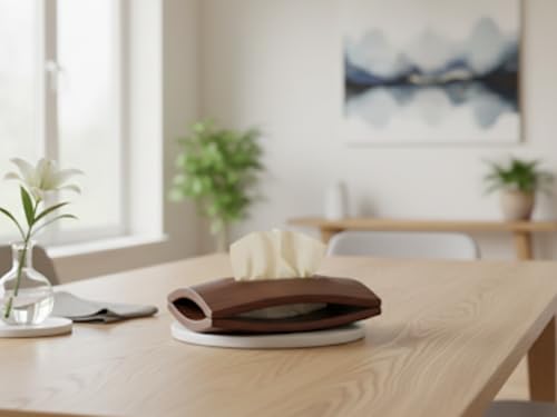 Image of Vesta Homes Handcrafted Acacia Wood Tissue Box Holder | Premium Wooden Napkin & Paper Towel Organizer for Home, Office, Dining Table, Restaurant Decor | Multipurpose Tissue Dispenser | 24 x 16 x 6 cm