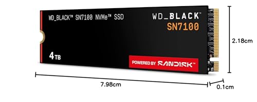 WD_BLACK SN7100 NVMe SSD 4TB (Fino a 7.000MB/s/6.700MB/s lettura/scrittura, M.2 2280, PCIe Gen4, Next Gen TLC 3D NAND, fino a 2,400TBW, Per i laptop, dispositivi portatili da gaming)POWERED BY SANDISK - Hdd - Immagine 9