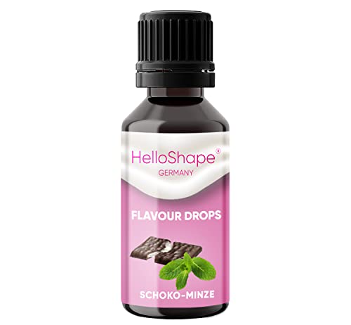 Flavour Drops zuckerfrei 30 ml - Schoko-Minze | Geschmackstropfen OHNE KALORIEN zum Süßen mit Dosierhilfe | vegan | Für Naturjoghurt, Porridge oder Quark - Hello Shape