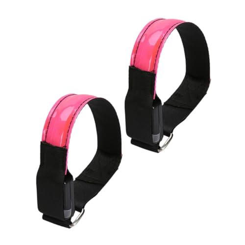 BESTonZON 2 Pcs Reflective LED Armband Lights for Night Running High Visibility Safety Straps Lightweight and Flexible for Outdoor Activities for Jogging Dog Walking and More