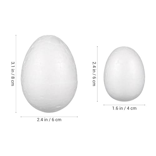 VILLCASE Craft Foam Eggs, 40Pcs Easter Eggs Foams DIY Egg Blank Eggs for Easter, Halloween, Christmas, School, DIY Painting Projects