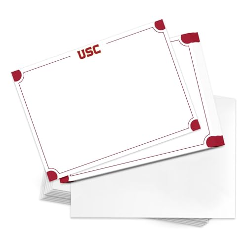 Image of Desert Cactus USC 10 Pack Notecards University of Southern California Trojans Stationery Cardstock Includes Envelopes Memo Party Thank You (Notecard 4b)
