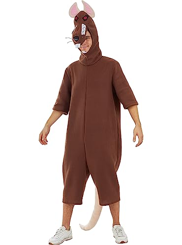 Funidelia | Ratten Kostüm für Herren und Damen Tiere - Kostüm für Erwachsene & Verkleidung für Partys, Karneval & Halloween - Größe M - L - Grau/Silber