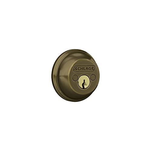 Image of SCHLAGE B62N609 Deadbolt, Keyed 2 Sides, Antique Brass